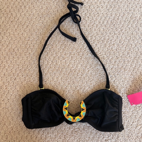 Bandeau Bikini Top Metallic Hardware black XS - Picture 4 of 6